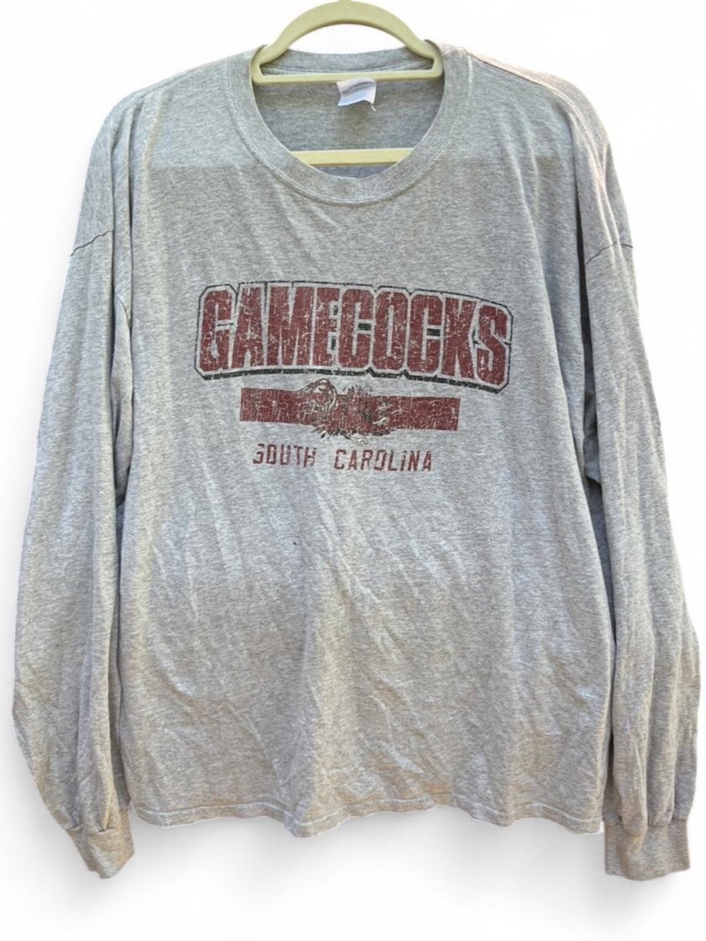 South Carolina Gamecocks Long Sleeve Tee I Grey | Distressed | Size XL